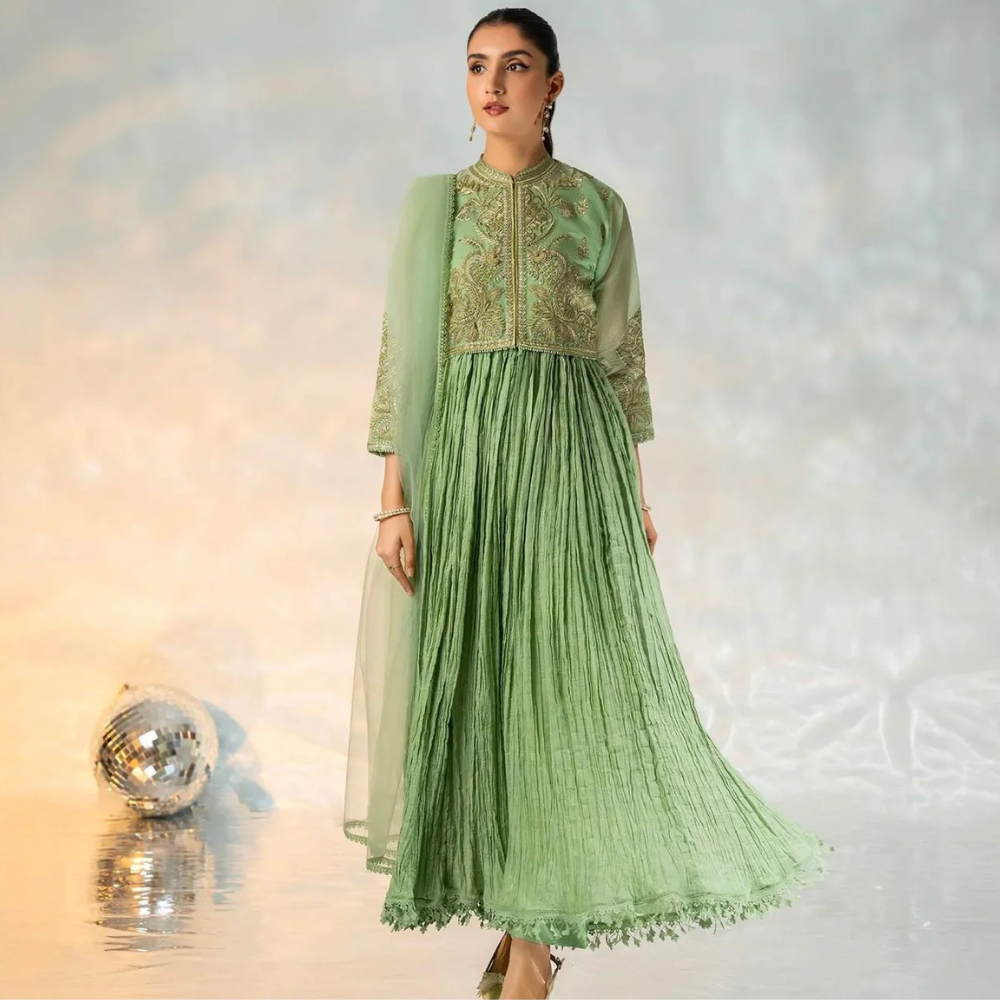 Stunning Green Anarkali Dress β Timeless Elegance & Grace
