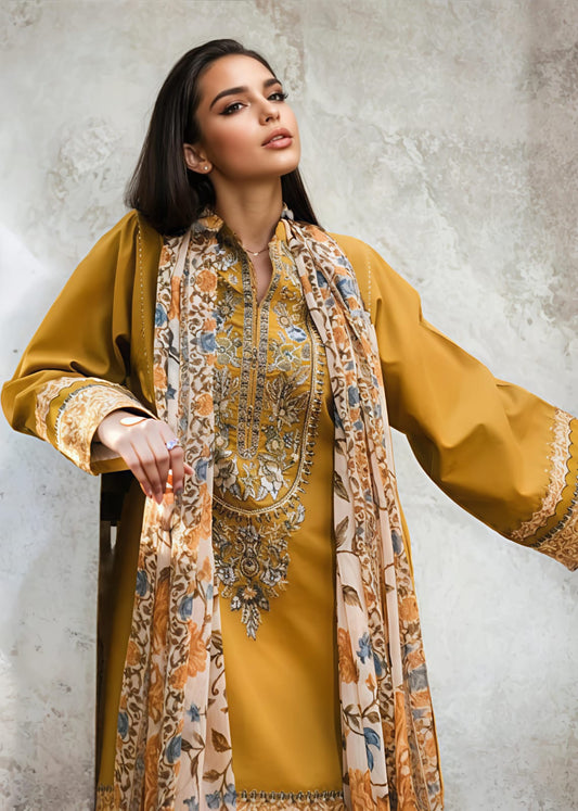 Honey Lawn Cotton Embroidered Kurta Set with Plazzo β Women