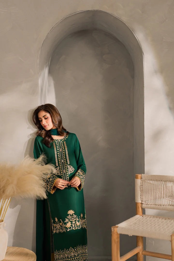 Elegant Premium Linen 3-Piece Embroidered Suit