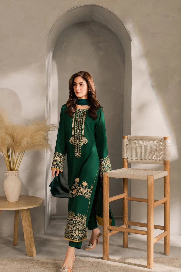 Elegant Premium Linen 3-Piece Embroidered Suit