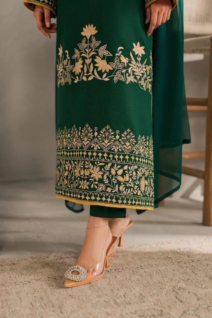 Elegant Premium Linen 3-Piece Embroidered Suit