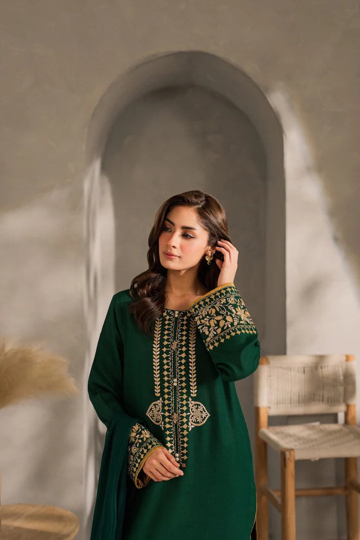 Elegant Premium Linen 3-Piece Embroidered Suit