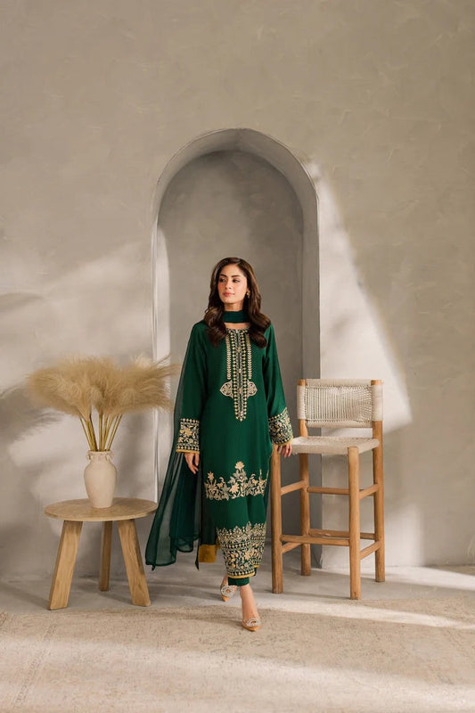 Elegant Premium Linen 3-Piece Embroidered Suit